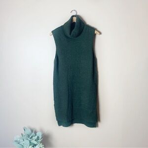 [Cynthia Rowley] Olive Green Cowl Neck Mohair Wool Blend Sleeveless Dress